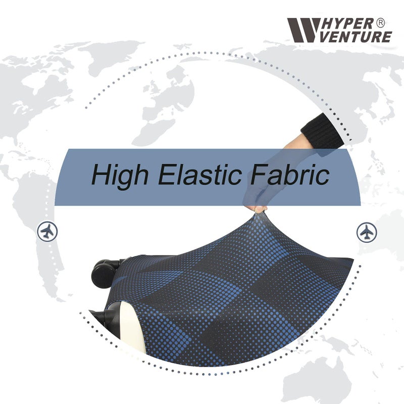 HYPER VENTURE Washable Luggage Cover - Fashion Suitcase Protector Fits 27-30 Inch Luggage (Blue Cube, L) - Image 4